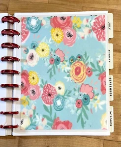 Spring Teal Gold Flower Two-Sided Dashboard for use with Classic Happy Planner - Picture 1 of 3