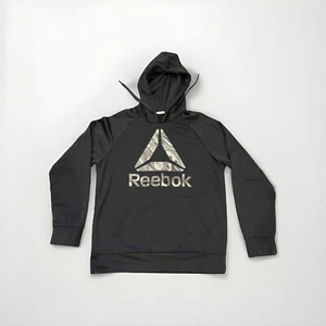 Reebok Men's Black Long Sleeve Delta Logo Hoodie Size Medium - Picture 1 of 5