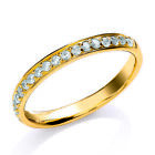 Gilded Silver Mersham Jewels CZ Pave Channel Style Eternity Ring
