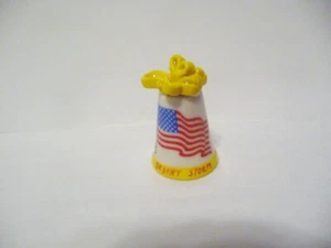 THIMBLE VINTAGE HANDPAINTED PORCELAIN GAIL "DESERT STORM JANUARY 16 1991" - Picture 1 of 5