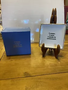 FRINGE Studios Square White Decorative Tray w/ Gold Lettering Original Box (4) - Picture 1 of 7