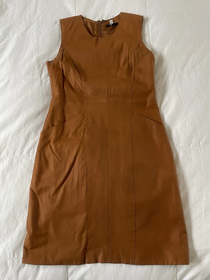 Vintage SAS Cognac Brown Genuine Leather Dress Size 4 - Image 1 of 4