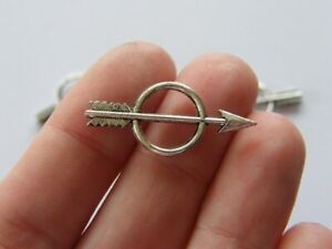 10 Pfeil Charms oder Verbinder Antik Silber Ton G43