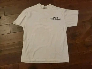 RARE VINTAGE SADDAM HUSSEIN "US SENDS ITS BEST" LARDAS* T-SHIRT MEN'S SIZE LARGE - Bild 1 von 9