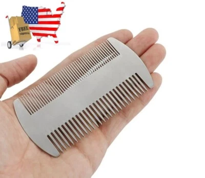 Peine de metal para cabello y barba - Herramienta antiestática de acero tamaño bolsillo EDC Foto 1 de 4
