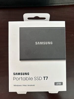 Samsung T7 2TB USB 3.2 Portable Solid State Drive - Titan Grey, Expedited Ship - Image 1 of 4