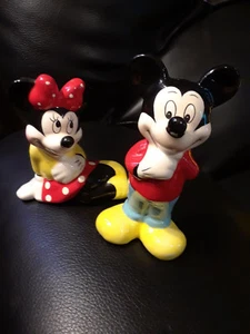 Disney NE Mickey & MInnie Figurines Ceramic China 3 1/2-4" - Picture 1 of 3