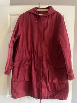 Paul Costello Dressage Red Women’s Hooded Coat Size L - Image 1 of 4