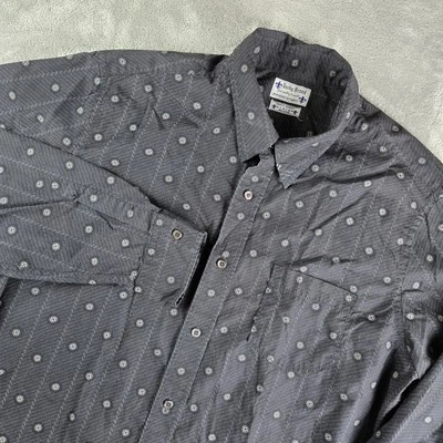 Camisa Lucky Brand Para Hombres XL Negra Estampada Geométrica Átomo Estampado por Todas Partes Ciencia Foto 1 de 4