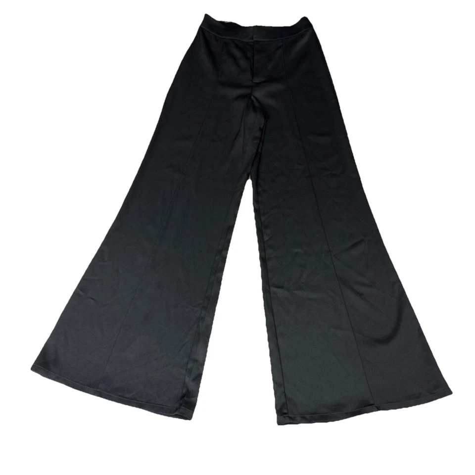 TART Collections Womens Dress Pants Size S Wide Leg High Rise Black Crepe - Image 1 of 4