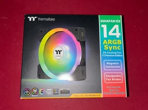 140mm Thermaltake SWAFAN EX14 ARGB PC Cooling Fan TT Premium Edition 3 Fan Pack - Afbeelding 1 van 5