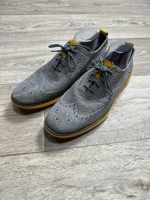 COLE HAAN Hombre Zapatillas 12 Original Grand Stitchlite Punta de Ala Gris/Amarillo D179 Foto 1 de 4
