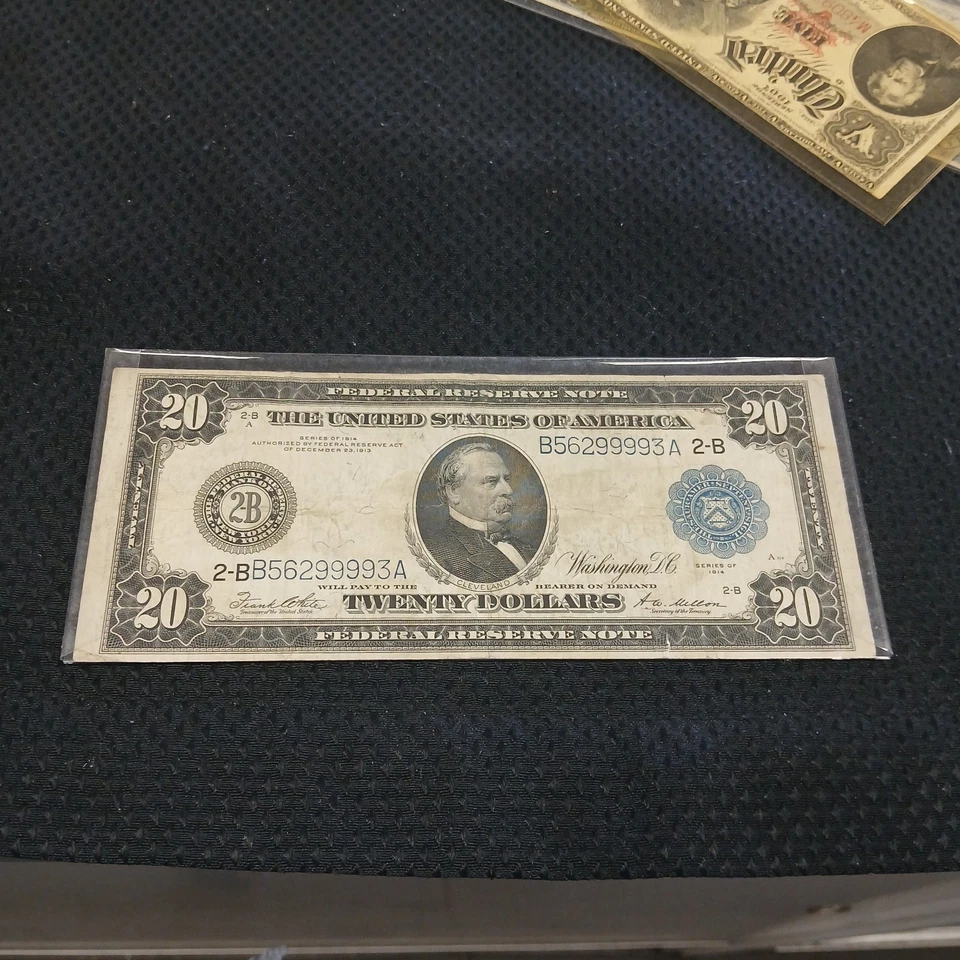 1914 Series $20 Federal Reserve Large Note United States No Reserve #C756-3 - Image 1 of 4