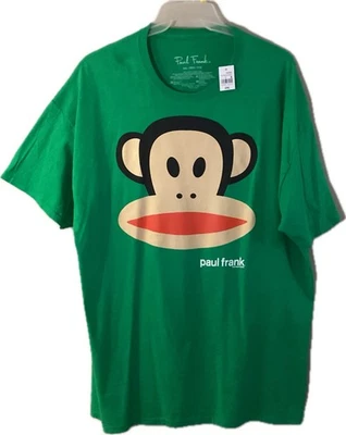 CAMISETA GRÁFICA PAUL FRANK MONKEY JUULUS HEAD XXL VERDE NUEVA MANGA CORTA UNISEX Foto 1 de 4
