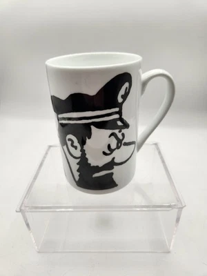 RARE TINTIN Ceramic White And Black * Captain HADDOCK * Coffee Mug Cup - Image 1 of 4