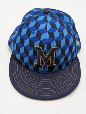 MILWAUKEE BREWERS MLB 59FIFTY NEW ERA 7 3/8 FITTED BLUE Geometric  - Image 1 of 4