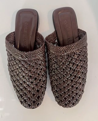 Zapatos cómodos sin cordones Cole Haan marrón oscuro tejido de cuero para mujer 7,5B usados en excelente estado Foto 1 de 4