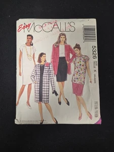 Mccalls Sewing Pattern 5326 Size K 46-50  Plus 1980s Vintage Coat Jacket Dress  - Picture 1 of 2