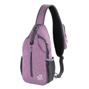 Crossbody Sling Rucksack Sling Bag Reise Wandern Brusttasche Daypack (lila) - Bild 1 von 6