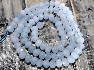 Natural Aquamarine, Faceted Rondelle, 5-6x3.5-4mm, Approx 67pce, Free Post - Bild 1 von 4