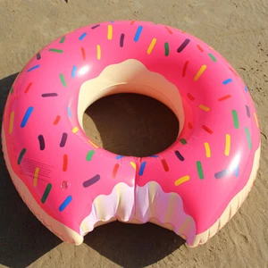 1PC Pink Pool Float Raft Lounger Donut Inflatable Ring Swimming Kid 90cm - Picture 1 of 8