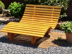 Sibirische Lärche Rhombusleiste Relaxbank Sinnesbank Wellenbank Waldsofa Saunali - Bild 1 von 6