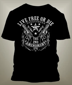 Live Free or Die Graphic Tee Shirt 2nd Amendment Tshirt  Big and Tall Small  - Picture 1 of 1