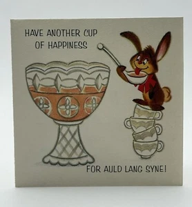 Tarjeta de felicitación de Año Nuevo 1960 vintage | Auld Lang Syne! - Imagen 1 de 3