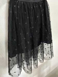 Cat And Jack Black Tulle Skirt Stars Large 10-12 - Picture 1 of 4