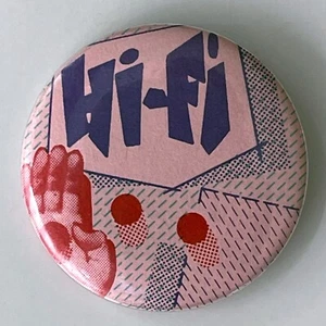 Vintage 1980s Hi-Fi pin retro design button licensed EYEFUEL ButtonBoy badge - Picture 1 of 3
