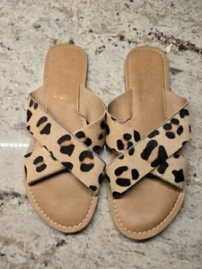 Coconuts by Matisse Pebble Leopard Calf Hair Slide Sandal Sz 9M (worn one time) - Picture 1 of 5