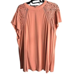 Torrid Studio Crepe Jersey Mock Neck br Lace Inset Top Size 4X - Picture 1 of 3