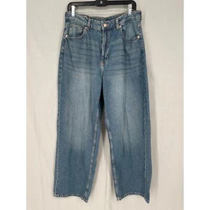 HM Jeans Womens 10 90s Baggy Wide Leg Loose High Waist Rise Cotton Denim - Picture 1 of 11