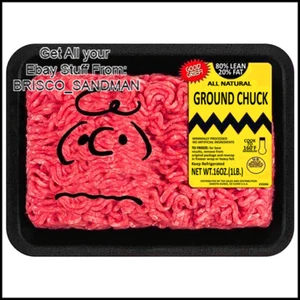 Fridge Fun Refrigerator Magnet PEANUTS CHARLIE BROWN "Ground Chuck" Snoopy Retro - Picture 1 of 7