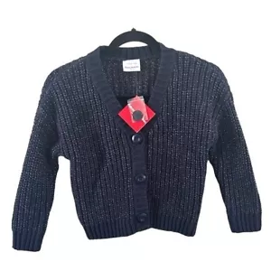 Hanna Andersson Blue Cable Knit Sparkle Cardigan Sz US 5 NWT Preppy School - Picture 1 of 16
