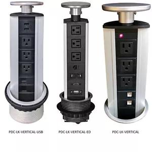 Table Top Power & Data Centers - Vertical & Edge Mount - Cat6, HDMI, VGA, USB - Picture 1 of 10