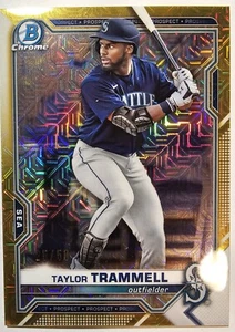 2021 Bowman - Chrome Prospects Taylor Trammell #BCP-132 Gold Mojo Refractor /50 - Picture 1 of 2