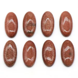 50pcs Natural Gold Sand Stone Oval CAB CABOCHON 15x30mm Jewelry Making Wholesale - Picture 1 of 3