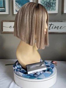 JOE 🔥 BelleTress Straight Blunt Cut Angled Bob British Milktea Lt Ash Brown Wig - Picture 1 of 12