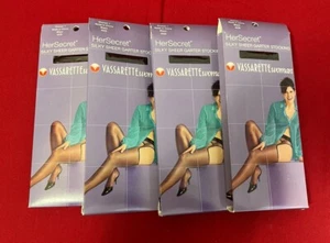 VASSARETTE GARTER STOCKINGS 4 PAIR, Color: Black, Size Woman 1 (Plus) 4026 - Picture 1 of 3