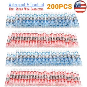 200PCS Waterproof Solder Seal Sleeves Heat Shrink But Wire Connectors Terminals - Picture 1 of 12