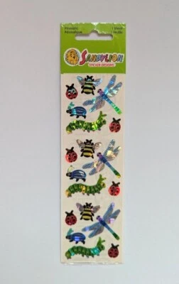 Vintage SandyLion Prismatic Bugs Insects Stickers Sealed Ladybug Caterpillar Bee - Image 1 of 2