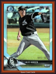 2018 Bowman Draft Chrome Refractors Sky Blue Alec Hansen /402 White Sox
