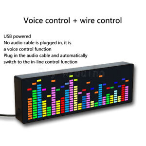 LED Light Music Spectrum Clock Voice Rhythm Car Audio Level Indicator VU Meter D