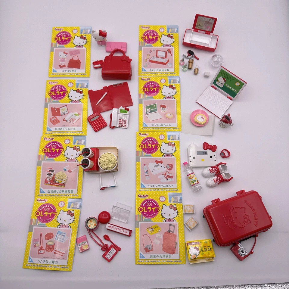 Re-ment Miniature Sanrio Hello Kitty OL Life Trading Figure Set - All 8 Types - Image 1 of 4