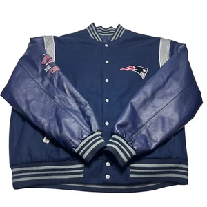 New England Patriots 2 Time Super Bowl Jacket Vintage Tom Brady Reversable XXL - Picture 1 of 13