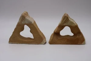 Set of Sandstone Arch Sculpture Bookends - Beautiful Heavy Natural Stone 5" - Picture 1 of 8