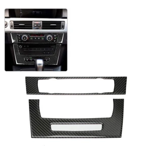 For BMW 3 Series E90 2005-2012 Carbon Fiber Inner Console CD & AC Cover Trim - Picture 1 of 16