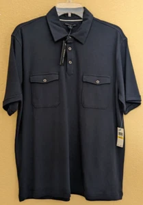 Van Heusen Studio Herren kurzärmlig 100 % Baumwolle Poloshirt blau Größe Medium - Bild 1 von 7