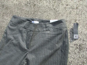 Liz Claiborne Petite Gray White Striped Flat Front Dress Pants Size 12P 32 x 30 - Picture 1 of 4